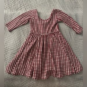 ALICE & AMES long sleeve red grid dress, size 4T